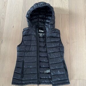 TNA black puffer vest